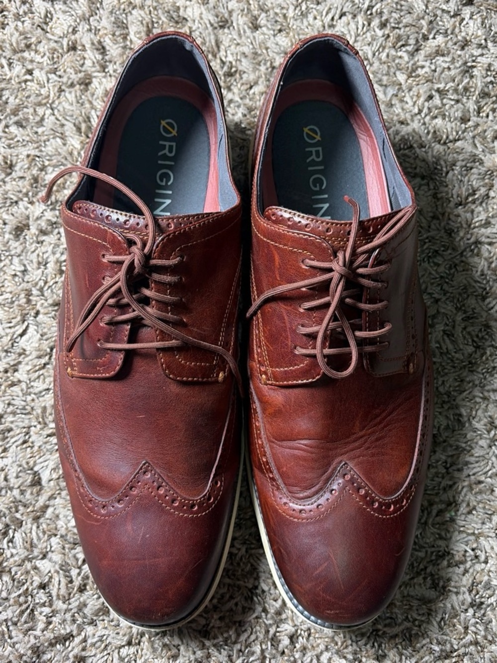 Cole Haan OriginalGrand Men’s Brown Leather Wingtip Oxford Brogue Shoes C35624